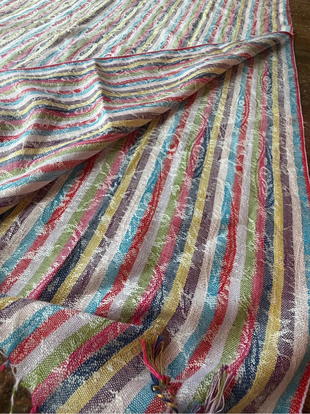 PASHMINA Bright Multicolor Striped Pashmina Scarf